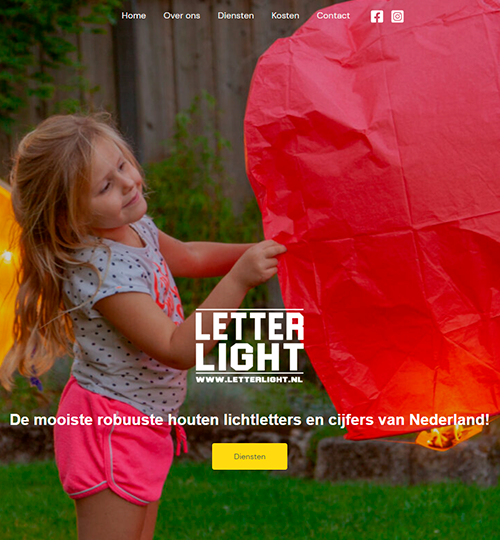 Letterlight website gecreëerd door Panda webdesign