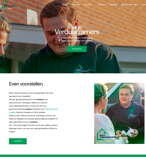 Multiverduurzamers website gecreëerd door Panda webdesign